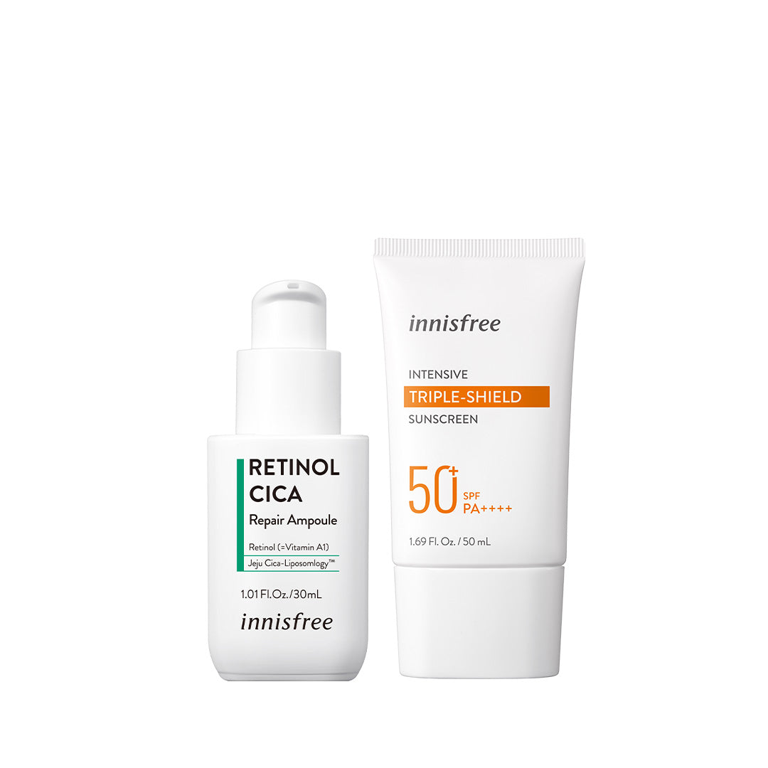 Retinol Cica Repair Ampoule 30ml & Intensive Triple-Shield Sunscreen 50ml Set